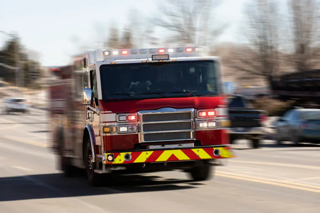 2 injured in 4-vehicle crash with fire truck in Santa Monica.