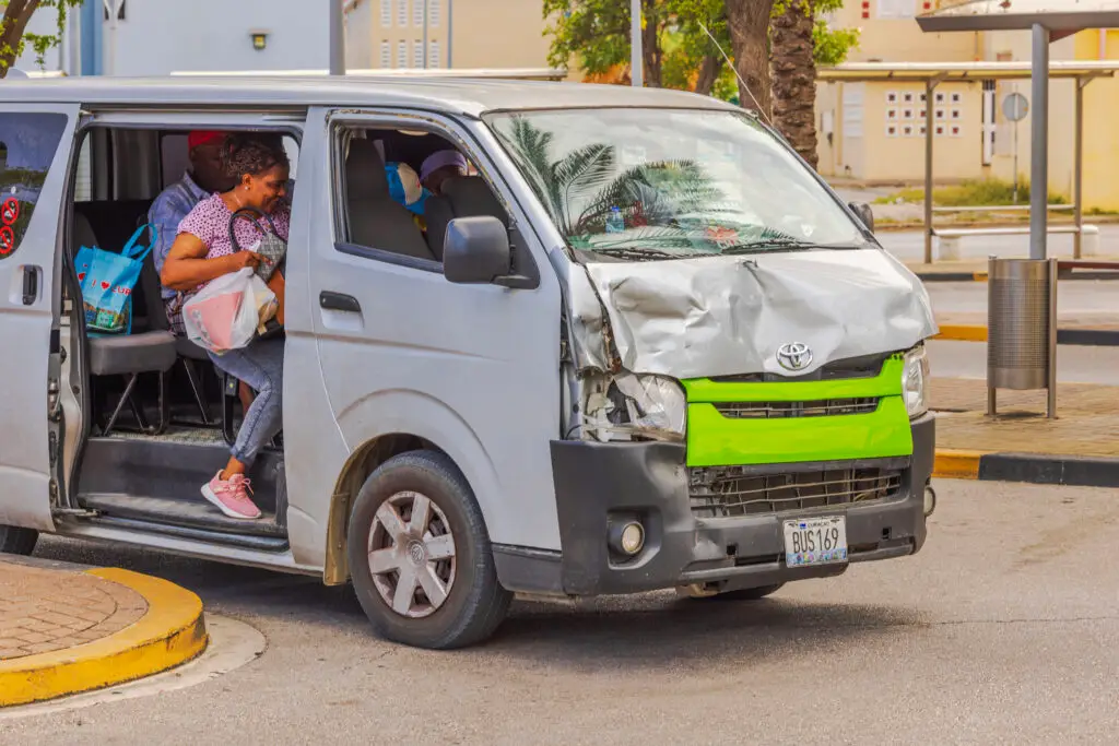5 injured in collision involving a passenger van in Van Nuys.