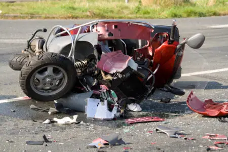 A Magic Mountain Parkway collision resulted in two people sustaining injuries in Valencia.