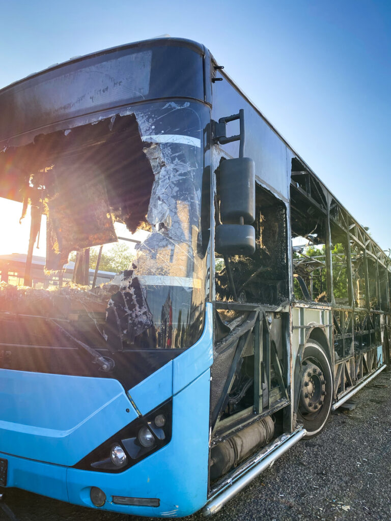 A bus driver died, and a passenger was injured in a State Route 163 bus crash in San Diego. The bus veered off the freeway and crashed.
