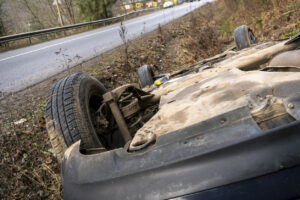 Two people were killed in when a Mount Emma Road collision caused two vehicles to drive off a ravine in Acton.