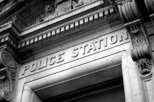 A police station where someone can turn themselves in for a hit and run in California.