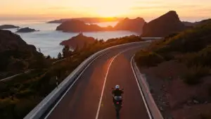 A man riding a motorcycle, which leads to the question: how dangerous are motorcycles in California?