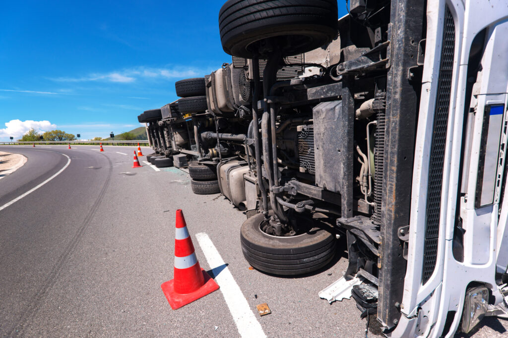 An overturned semi-truck caused a shutdown in a Sacramento (5) Freeway crash that involved several vehicles. One person was injured.
