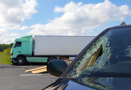 Westbound Truck Strikes Man, Now Identified as Julio Cesar Perez Jr., 43 Years Old. He was struck by a truck driver.